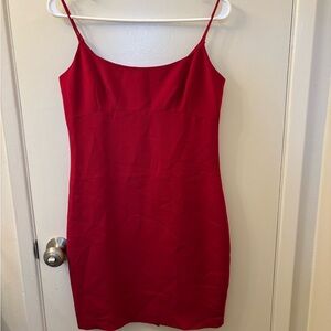 Ann Taylor 100% silk spaghetti strap red formal dress size 4